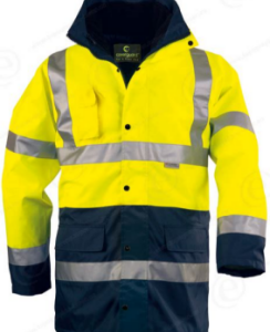 Manteau imperméable de travail bicolore homme jaune