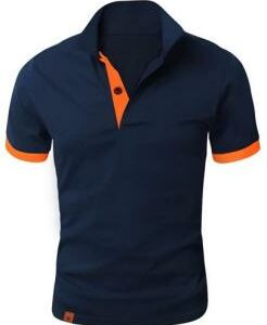 Polo bleu avec fluo